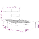 Bed Frame Natural wood Solid pine wood Double Durable 3104668