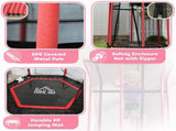 Kids Trampoline Mini Bouncer with Enclosure Safety Net For Ages 3-10 Years - Red T3398P348060