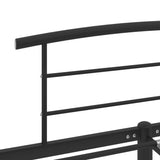 284661 Bed Frame without Mattress Black Metal 180x200 cm Super King