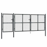 Mesh Garden Gate Anthracite 400x125 cm Galvanised Steel 154546