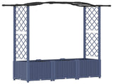 Raised Bed with Trellis and Roof Grey 164 x 40 x 142 cm PP 42032555