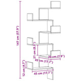 Wall Corner Shelf Artisian Oak 45x45x147 cm Engineered Wood 852644