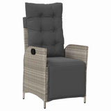 Garden Dining Set with Cushion 5 pcs Light Grey Poly Rattan 3380571