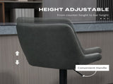Retro Bar Stools Set of 2, Adjustable Kitchen Stool, Upholstered Bar Chairs with Back, Swivel Seat, T3398P328171