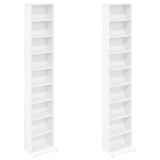 CD Cabinet 2 pcs White 33 x 23.5 x 175 cm Engineered Wood 8012643