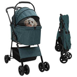 Folding Pet Stroller Adjustable Green 81 x 47 x 99 cm Polyester 42012433