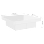 ZNTS Coffee Table High Gloss White 90x90x28 cm Engineered Wood 806918