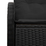 Garden Sofa with Cushion Black 121 x 62 x 69cm Poly Rattan 42006731