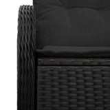 Garden Sofa with Cushion Black 121 x 62 x 69cm Poly Rattan 42006731