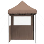 Foldable Party Tent Pop-Up with 2 Sidewalls Brown 4004996