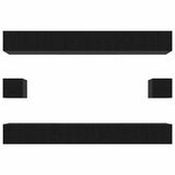 TV Cabinet Set Wall-mounted 8 pcs Black Oak Engineered Wood 3332586