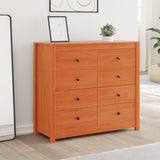 Side Cabinet Wax Brown 100x40x90 cm Solid Wood Pine 844495