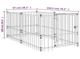 Dog Kennel Black 193.5x97x100 cm Steel 171627