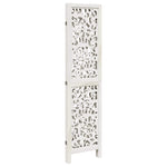 Room Divider 3 Panels White Solid Wood Paulownia 358733