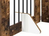 Dog Gate with Stands 4 pcs Smoked Oak 60 x 80 cm 892099