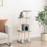 Cat Tree with Sisal Scratching Posts Light Grey 105 cm 171467