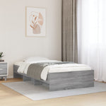 ZNTS Bed Frame without Mattress Grey Sonoma 75x190 cm Small Single Engineered Wood 3295714