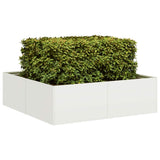 Planter White 100x100x30 cm Steel 860809