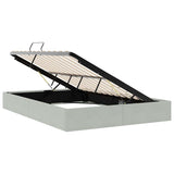 Storage Bed with Storage Light Grey 137 x 190 cm Velvet 3370134