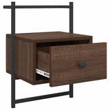 Bedside Cabinet Wall-mounted Brown Oak 35x30x51 cm Engineered Wood 833451