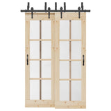 Sliding Door Hardware Kit 152,5 cm Steel Black 3295725