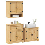3 Piece Bathroom Furniture Set Corona Solid Wood Pine 3334638