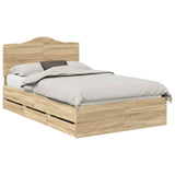 Bed Frame with Drawer Sonoma Oak 120 x 190 cm Engineer Wood 3413438