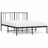 Metal Bed Frame without Mattress with Headboard Black 150x200cm 352482