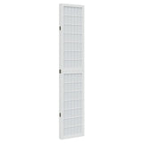 Room Divider 4 Panels White Solid Wood Paulownia 358788
