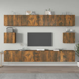 6 Piece TV Cabinet Set Smoked Oak Engineered Wood 3114371