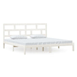 3101239 Bed Frame without Mattress White Solid Wood Pine 200x200 cm