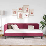 Corner Bed Frame with Headboard Wine Red 90 x 200 cm Velvet 42016610