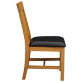 Dining Chair VENLO 2 pcs Solid Oak Wood Black 45 x 53 x 92 cm 42039154