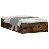 Bed Frame without Mattress Smoked Oak 100x200 cm 3203835
