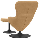 Egg Chair with Footstool Brown 63 x 73 x 90 cm Velvet 42002752