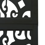 Room Divider 4 Panels Black Solid Wood Paulownia 358753