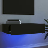 TV Cabinet with LED Lights Black 60x35x15.5 cm 842888