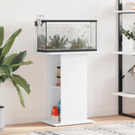 ZNTS Aquarium Stand White 60.5x36x72.5 cm Engineered Wood 833639