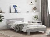 Bed Frame with Headboard Grey Sonoma 80 x 200 cm 8009019