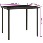 ZNTS Outdoor Dining Table Anthracite 80x80x72 cm Glass and Steel 313092