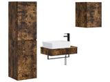Bathroom Furniture Set 3 pcs Smoked Oak 33 x 34.5 x 160 cm 3406058