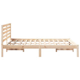 Bed Frame with Headboard Brown 120 x 200 cm Solid Pine Wood 872290