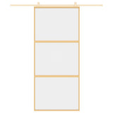 Sliding Door Gold 90x205 cm Clear ESG Glass and Aluminium 155149