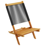 Garden Chairs 2 pcs Black Solid Wood Acacia and Polypropylene 367687