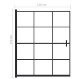Shower Enclosure ESG 116x140 cm Black 150748