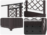 Raised Bed with Trellis and Roof Brown 124 x 40 x 123 cm PP 42032521
