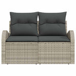 Garden Sofa with Cushion Light Grey 124 x 62 x 69cm Poly Rattan 42006747