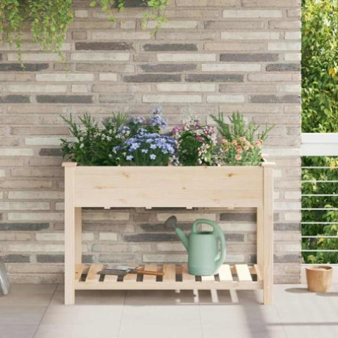 Garden Planter Beige 115 x 59 x 76.5 cm Solid fir wood 42006580