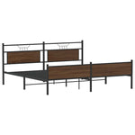 Metal Bed Frame without Mattress Brown Oak 200x200 cm 3325139