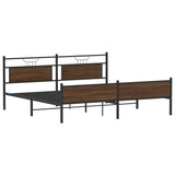 Metal Bed Frame without Mattress Brown Oak 200x200 cm 3325139